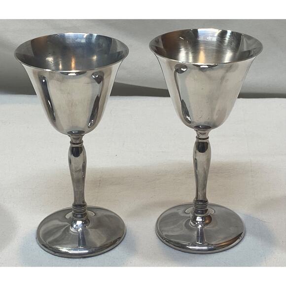 VTG 2 Sheffield Silver Co Silver Plated Martini Goblets- 4.5" Tall 1 Wine 5.75" - Picture 5 of 11